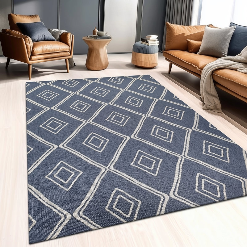 Cull Geometric Cotton Hand Woven Area Rug, Rectangle 192 x 290cm