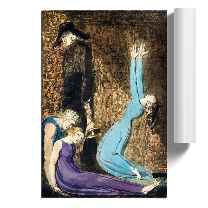Man Supporting A Woman by William Blake - No Frame Painting, 30cm H x 21cm W x 0.1cm D
