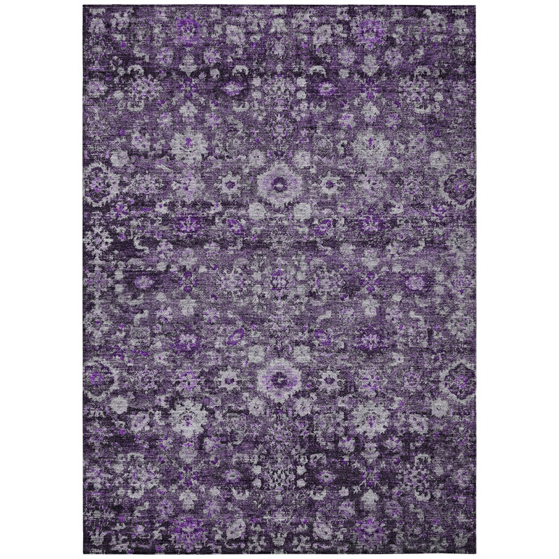 Tapis d'intérieur lavable oriental lilas et lavande mauve 5 pi x 8 pi