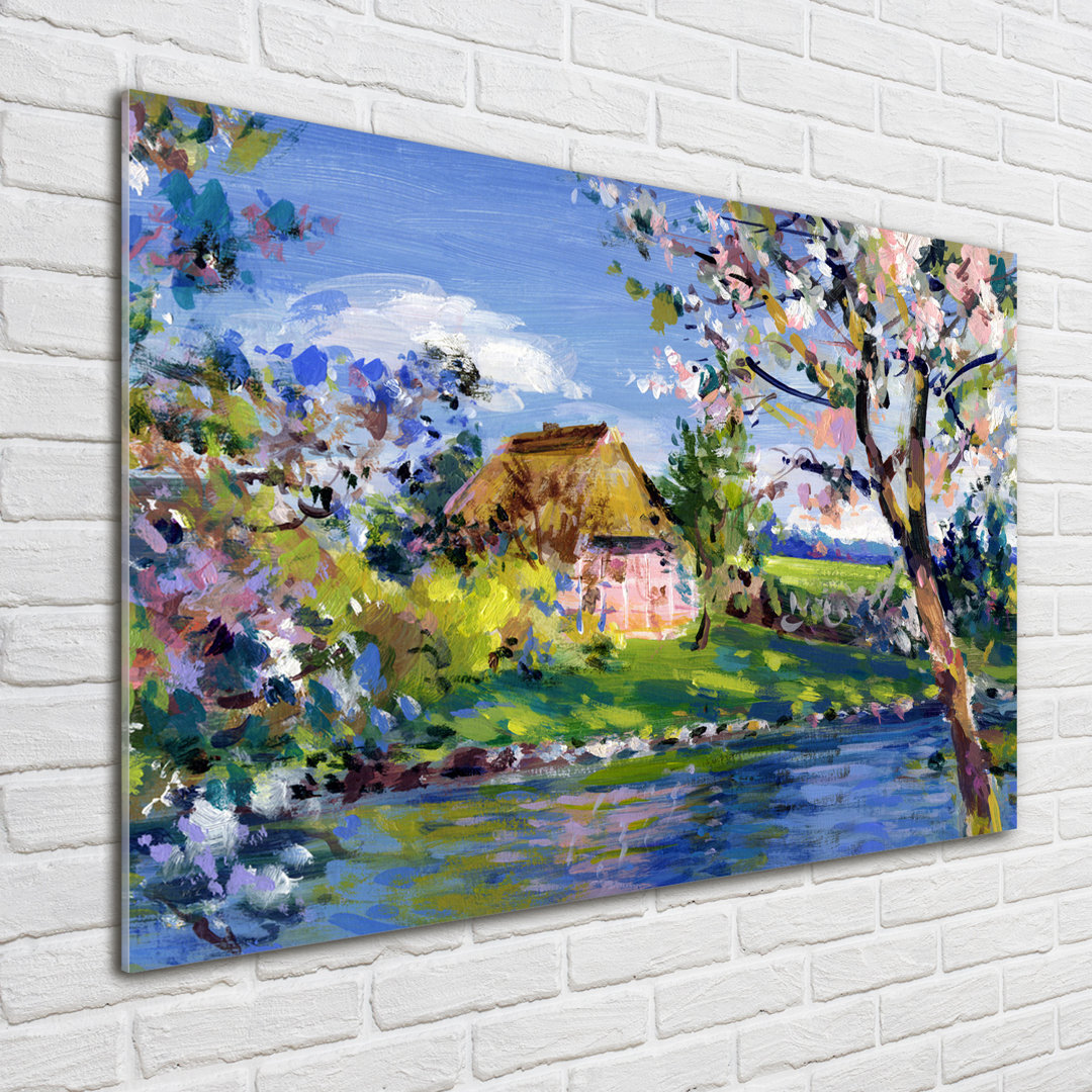 Glasbild Spring Landscape