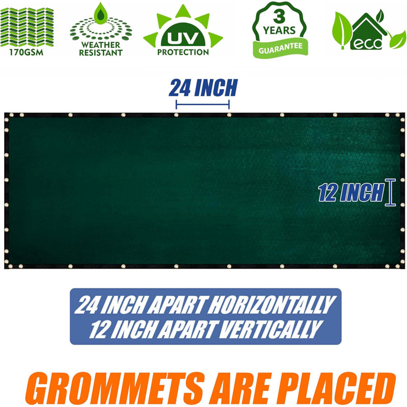 Heavy Duty Brown Privacy Fence Screen with Grommets