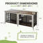 Caisse pour chien double 79 po - Très grand chenil et meuble télé avec cloison, 79 po, beige