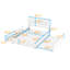 Grand lit plateforme tapissier avec rangement et lit gigogne simple TG