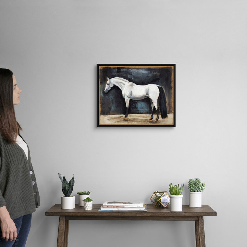 Équitation, art mural sur toile VI, H 18 po x l 22 po x P 2 po, Toile avec cadre noir