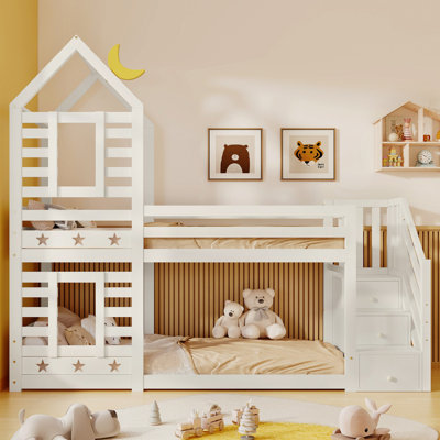 Solid Wood Storage Bed