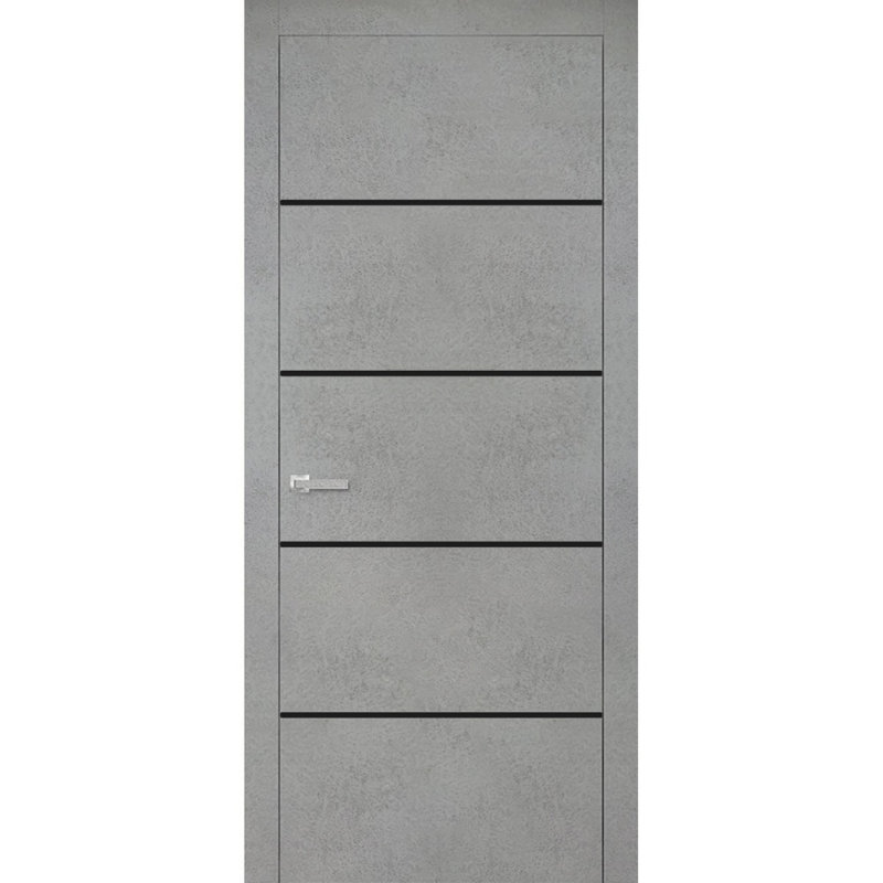 Porte intérieure moderne en bois avec quincaillerie | Planum 0015 | Garnitures à panneau simple | Portes de salle de bain robustes