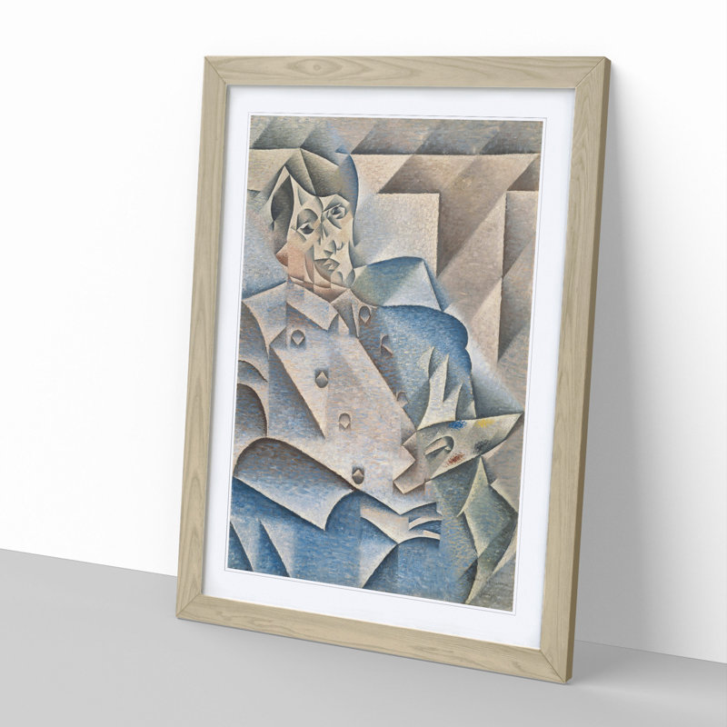 Portrait of Pablo Picasso by Juan Gris - Framed Print, 65cm H x 48cm W x 2cm D, Oak Framed