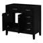 Base d'armoire de salle de bain 36 po. Meuble-lavabo autoportant noir avec tiroirs. Fabriqué en armoire moderne. Assemblage requis Élégant meuble en caoutchouc et teinté.