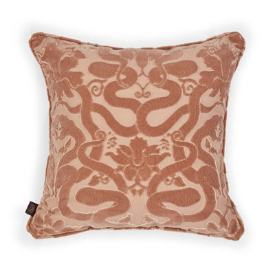 Anaconda Throw Square Pillow Cover & Insert - Dusky Pink