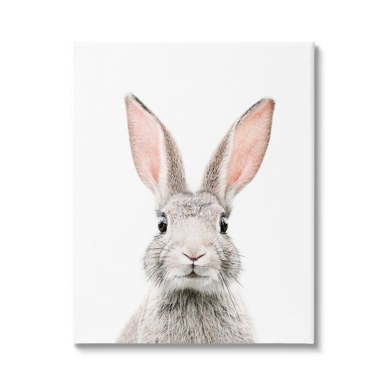 «Rabbit Face», art mural sur toile par Sissi et Seb, H 48 po x l 36 po x P 1,5 po