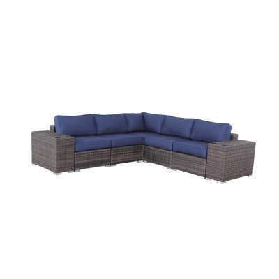 Arelys Rattan Wicker Fully Assembled 4 - Person Seating Group with Cushions