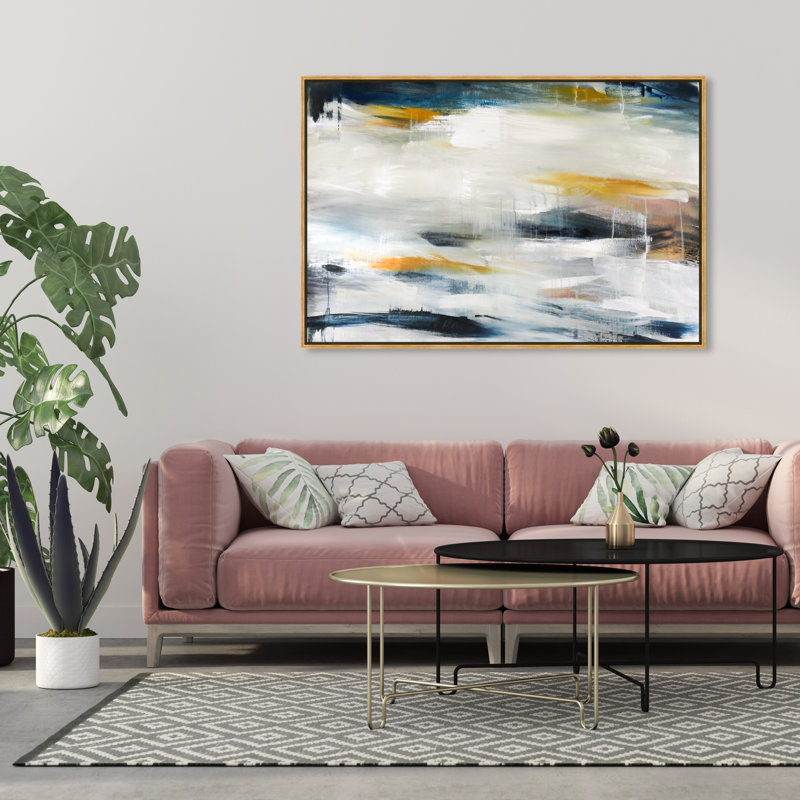 Pacific Waves Painting, Gold Framed, 20" H x 16" W