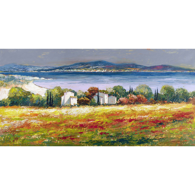 Mediterranean Village by Luigi Florio - Wrapped Canvas Painting, 50cm H x 100cm W x 4cm D