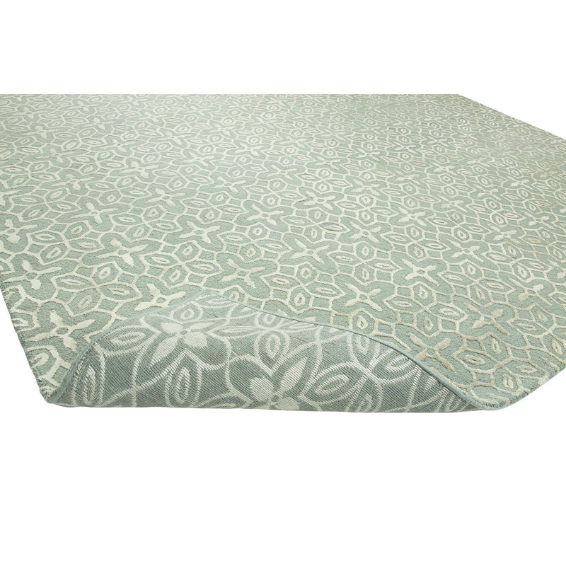 Wool Geometric Area Rug in Gray, Rectangle 2' x 3'