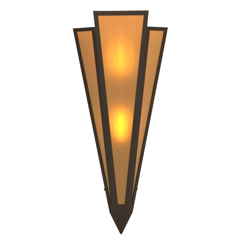 Brum 2 - Light Flush Mounted Sconce, Oil Rubbed Bronze, Amber Quartz