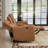 73" W Classic Top-Grain Leather Power Reclining Loveseat With USB & Type-C, Dual Cup Holders & Storage-1767402379