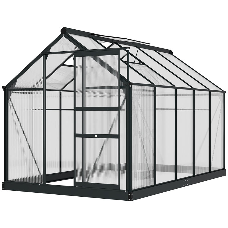 Torric Modern Polycarbonate Greenhouse With Aluminium Frame And Sliding Door