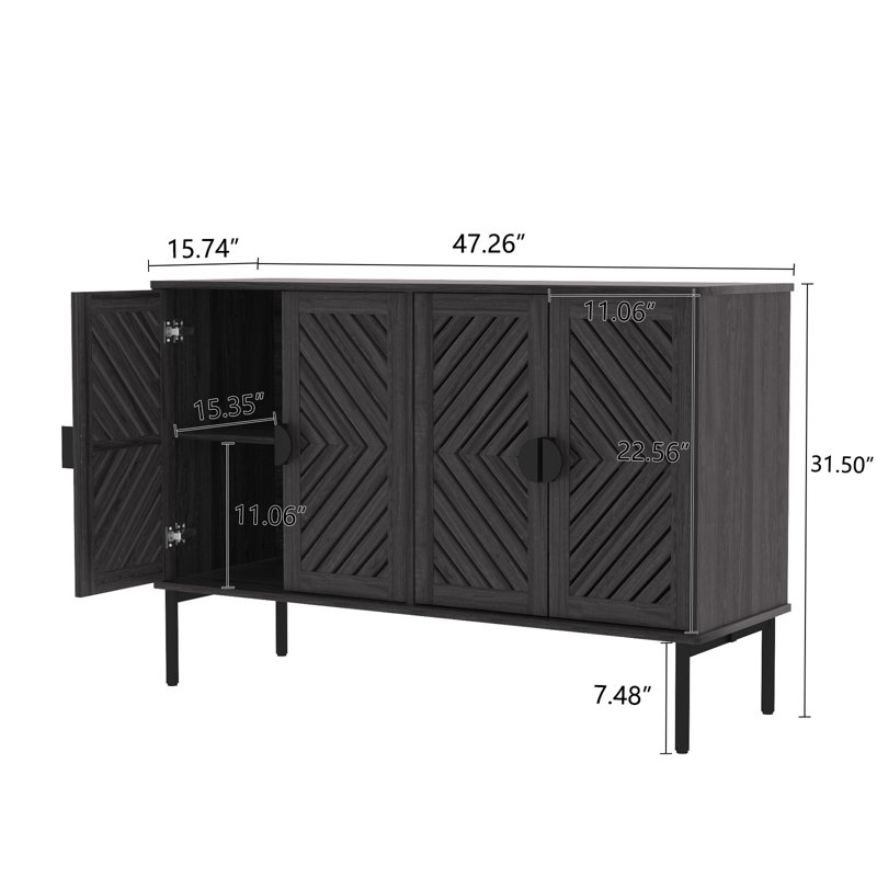 Buffet moderne avec tablettes réglables