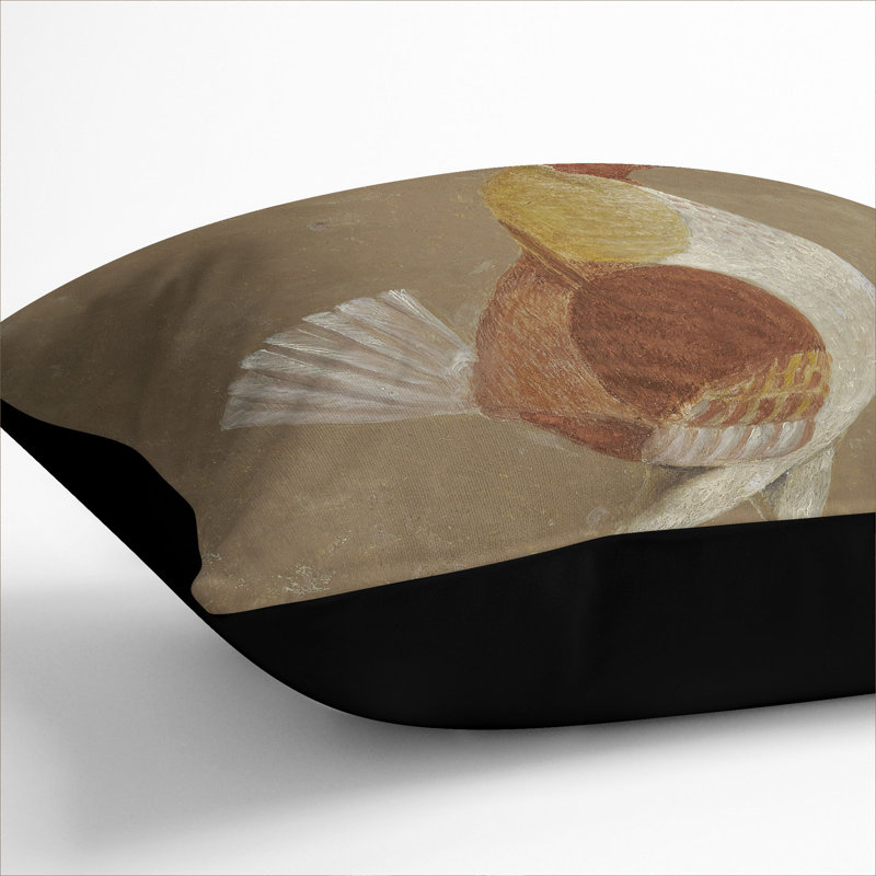 Fighting Cock Vol.2 Square Throw Cushion, 40cm H x 40cm W x 15cm D, Black