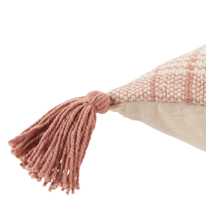 Housse de coussin rectangulaire en coton Parable, Rose