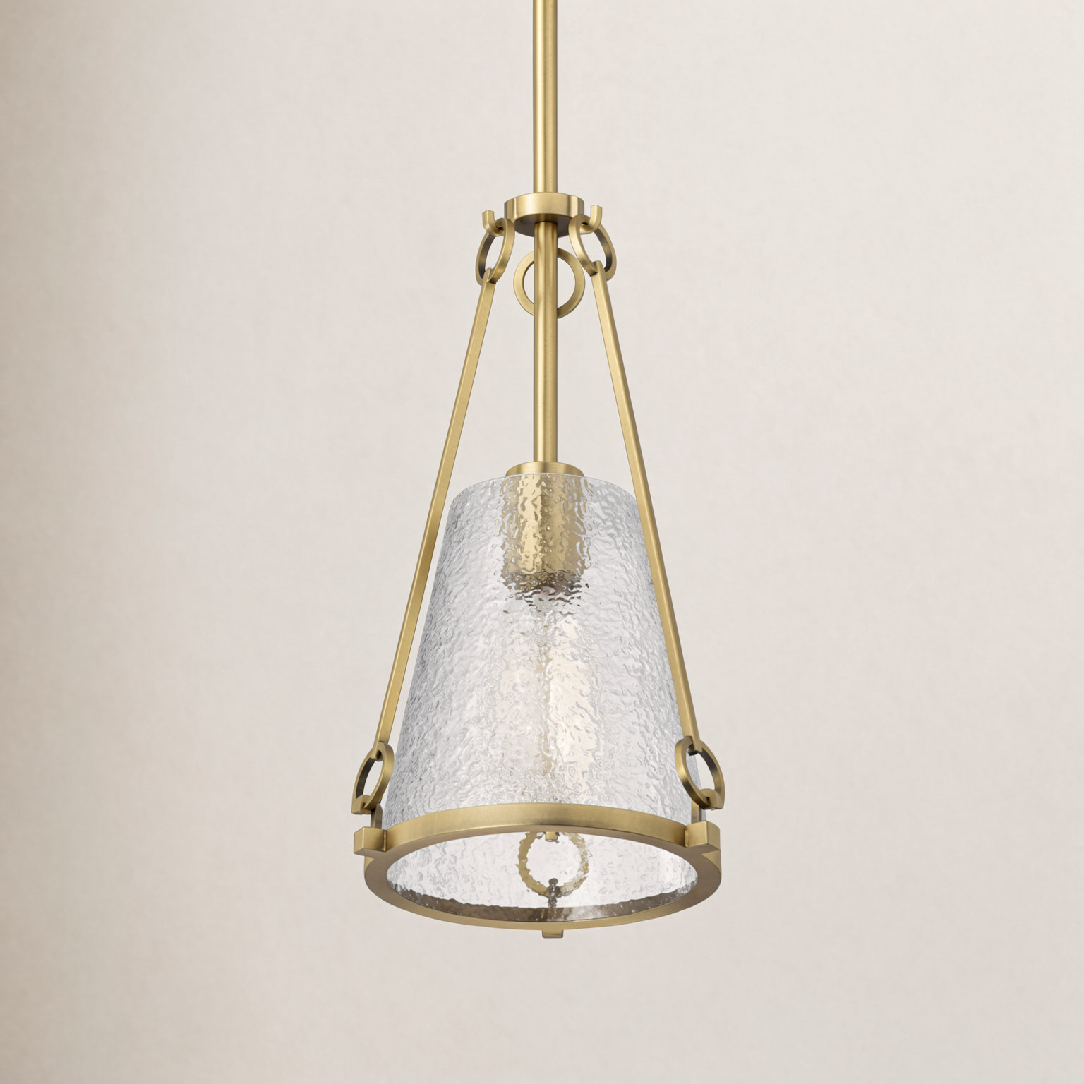 Anita Pendant Light, Vintage Brass, 14.5" H x 8" W x 8" D