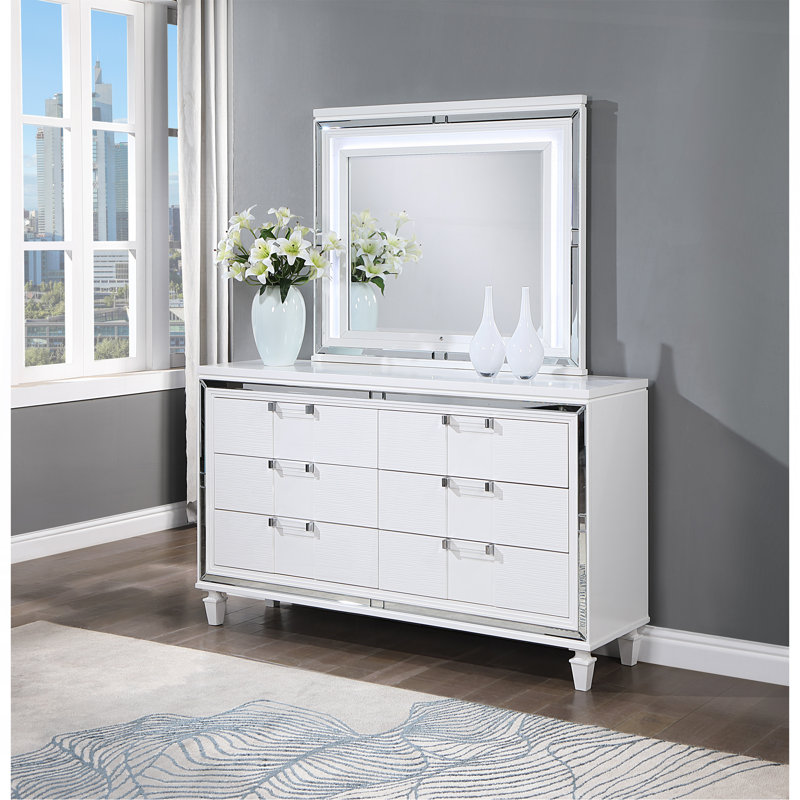 Commode Genoa G05790-D (sans miroir), blanc scintillant