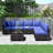 Patio Funiture Set 7 Pieces Outdoor Rattan With Detachable Soft Cushions Patio Conversation Sets Waterproof Patio Sectional Sofa-26913558-26913559