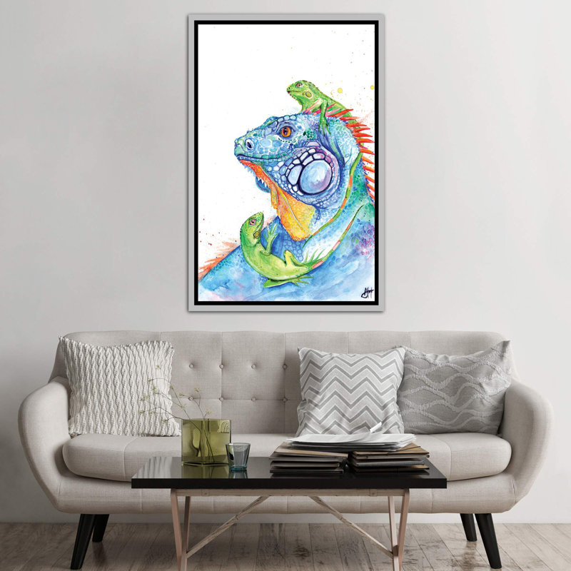 Décoration murale pour enfants Here Be Dragons, H 60 po x l 40po x P 1,5 po, Toile encadrée argentée