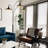 Lodi 3-Light Arc Floor Lamp - Matte Black, Walnut, Gold Leaf, Marble Base, Dimmer Switch