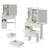 Small Space Left Drawer Desktop Vanity Table + Cushioned Stool, 2 AC+2 USB Power Station-277867221