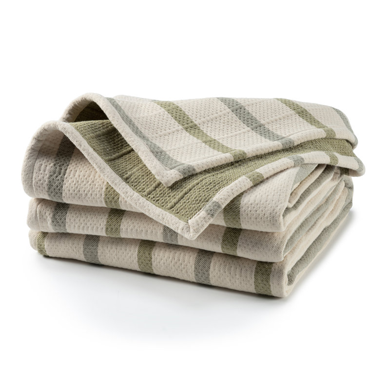 Couverture à rayures Lowen Willow, 91" L x 96" W, Green