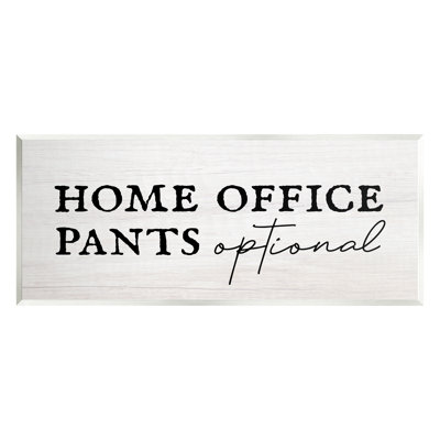 Aw-436-Wood Home Office Pants Optional Funny by Lil' Rue - Unframed Print on MDF