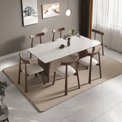 Durable White Ash Dining Table Set