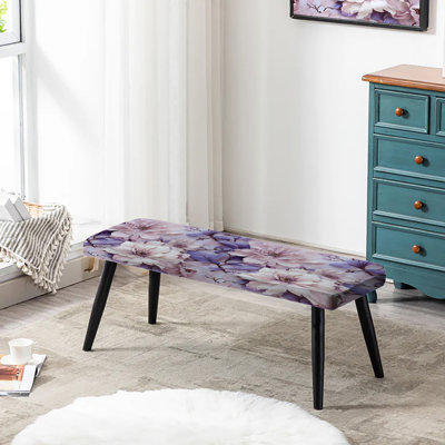 Banc rembourré floral noir Ethereal