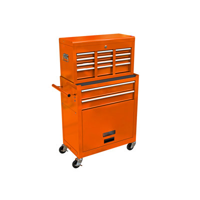 Armoire à outils orange avec 8 tiroirs et support stable 8 armoires en acier thermolaqué -