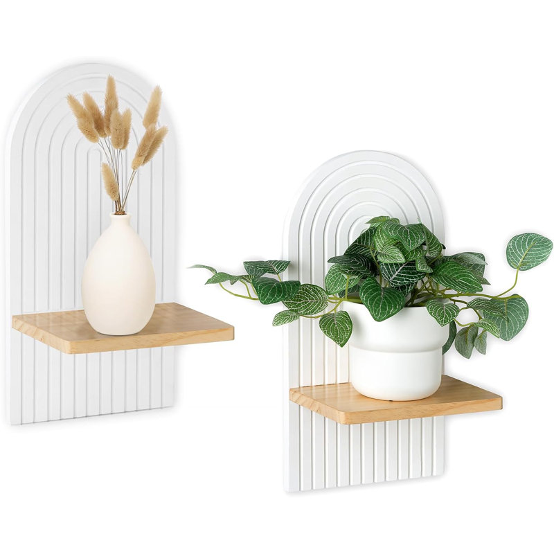 Wood Wall Sconce, White