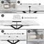 Table de salle à manger extensible de style campagnard (160 à 200 cm), table de cuisine pour 6 à 10 personnes idéale pour les petits espaces, blanche-2018340051-2018340054