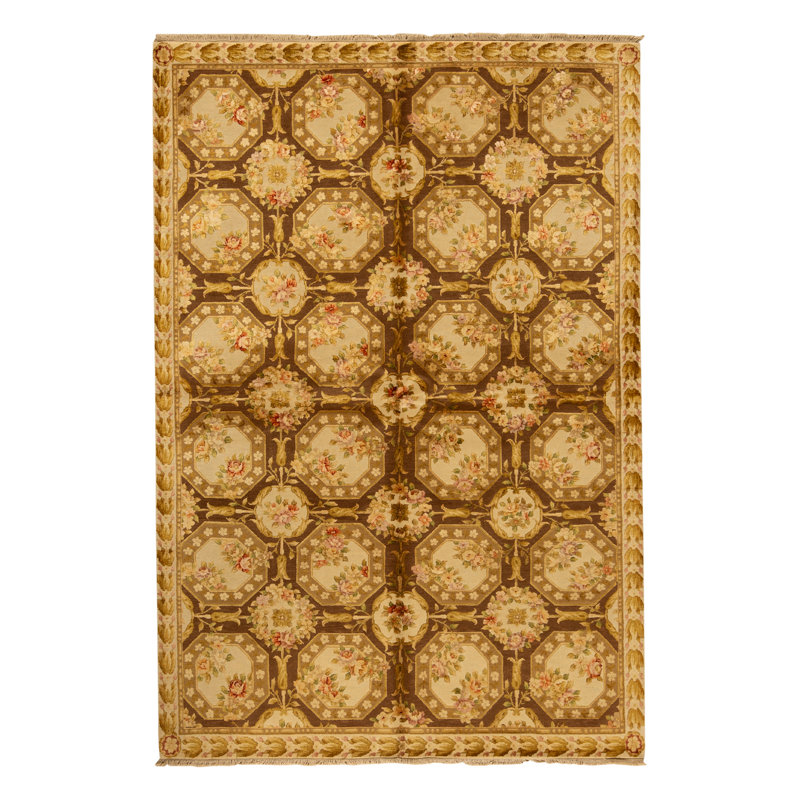 Handmade Silk and Wool Area Rug