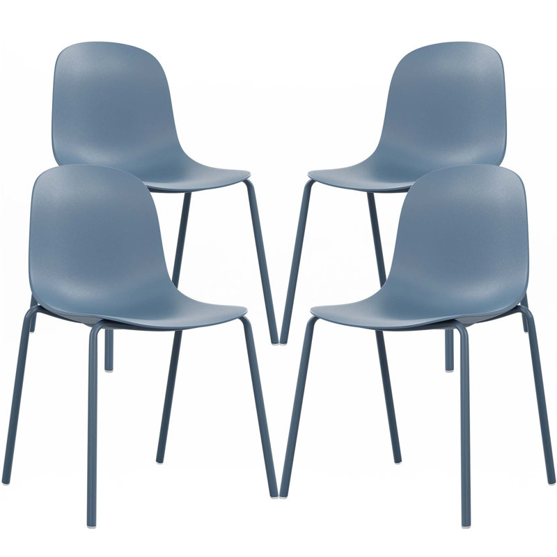 Ensemble de 4 chaises de salle à manger en plastique empilables