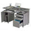 Bureau d'ordinateur complet avec rangement, gris-117463013