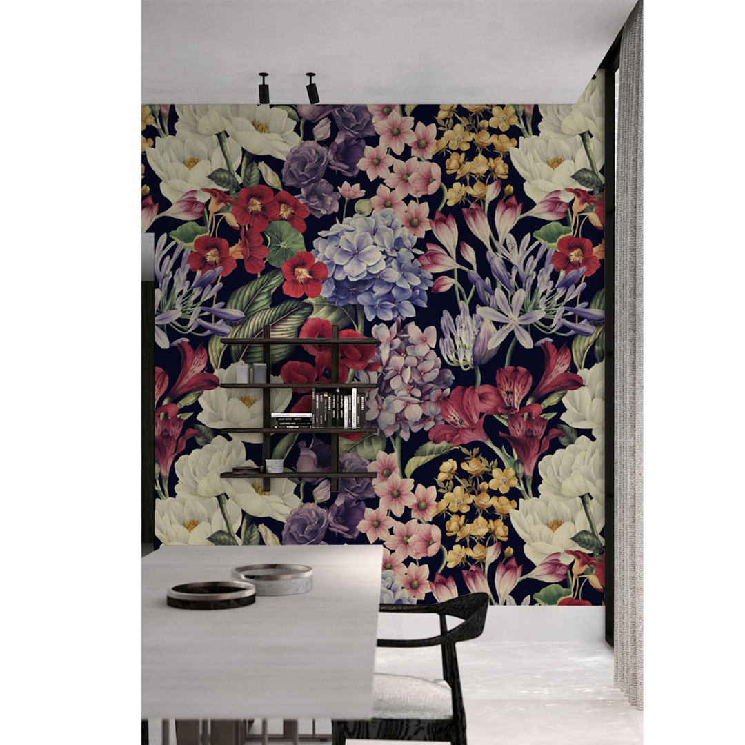 Glatte Tapete Peonyful Meadow Floral 250 cm x 104 cm