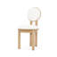Chaise de salle à manger en polyester et tissu beige avec structure en bois (ensemble de 2)-1556565217