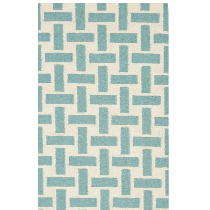 Mccall Hand Woven Flat Weave Wool Geometric Rug, Rectangle 3' x 5'