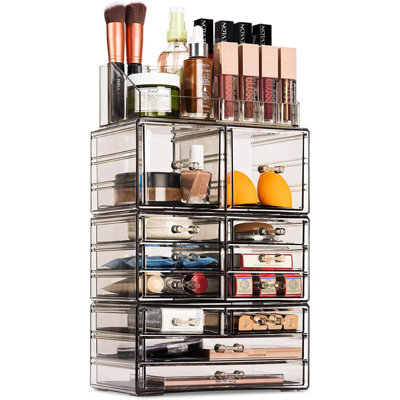 Sorbus 12 Drawer 4-Piece Makeup and Jewelry Organizer Case and Top Shelf