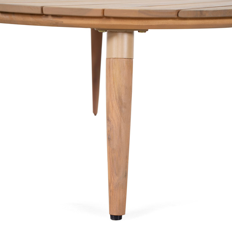 Table basse d'extérieur ronde en bois pour patio