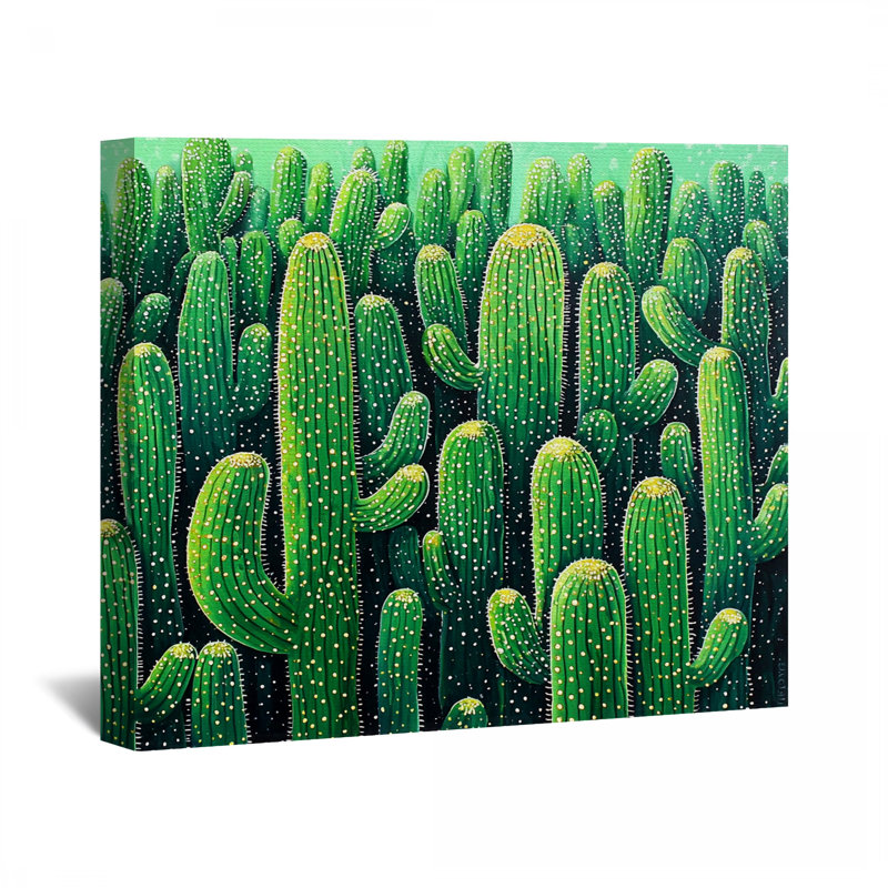 Cacti Canvas Wrap - Plants Wall Decor, 12" H x 18" W