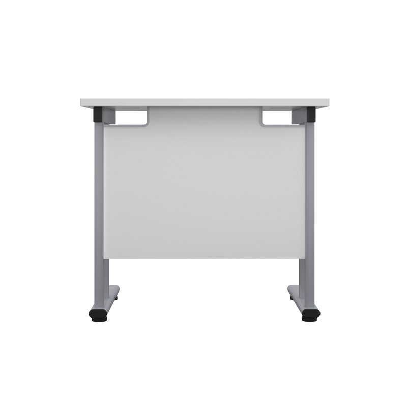 Bouton Metal Base Desk Shell, White, Silver
