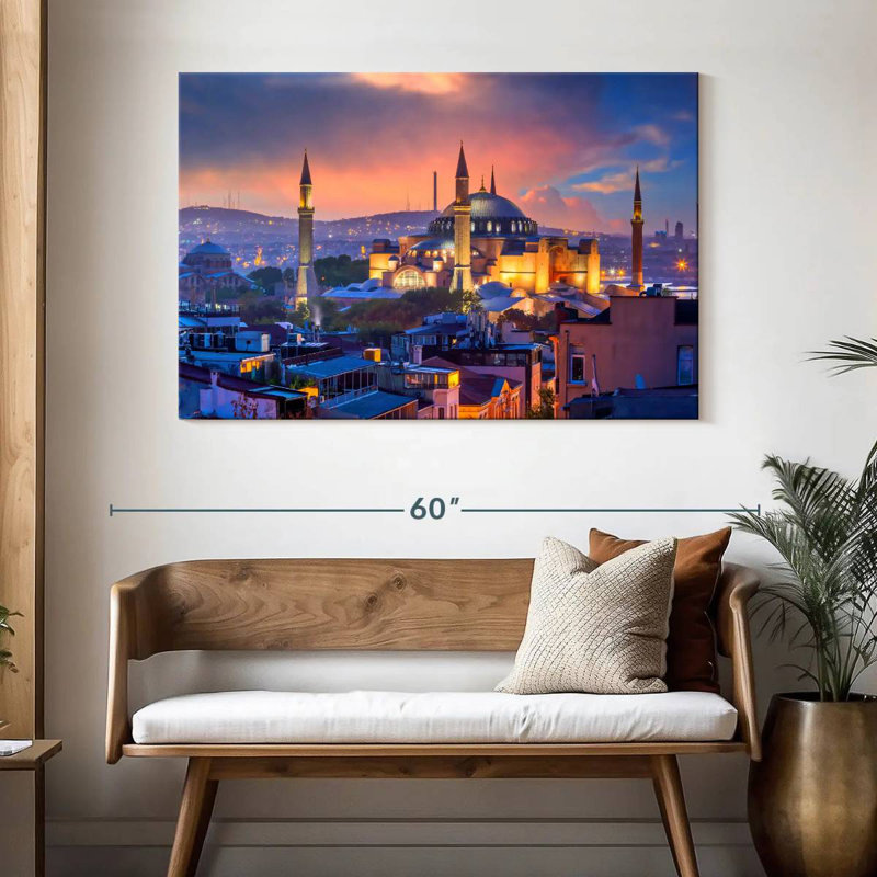 Ravi Hagia Sophia In The Distance, 32" H x 48" W