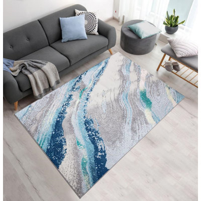 Haninerm Rectangle Abstract Area Rug