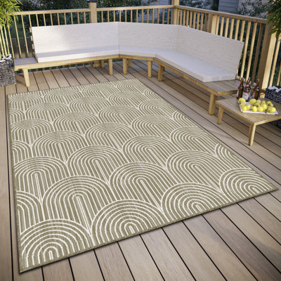 Pangli Machine Woven Linen/White Indoor/Outdoor Rug